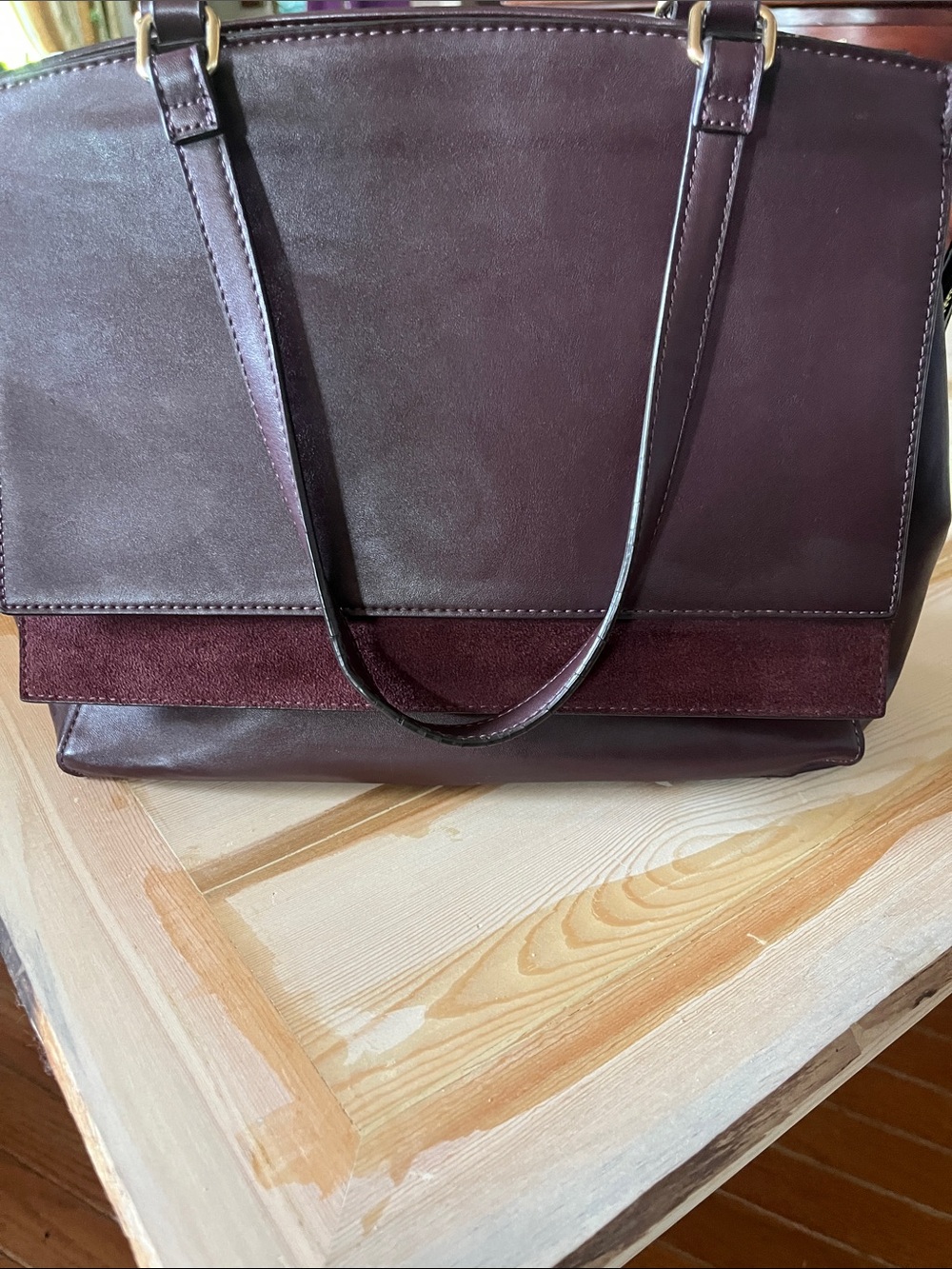 Vintage Enzo Angiolini Structured Leather and Suede Shoulder Bag-Y2K
